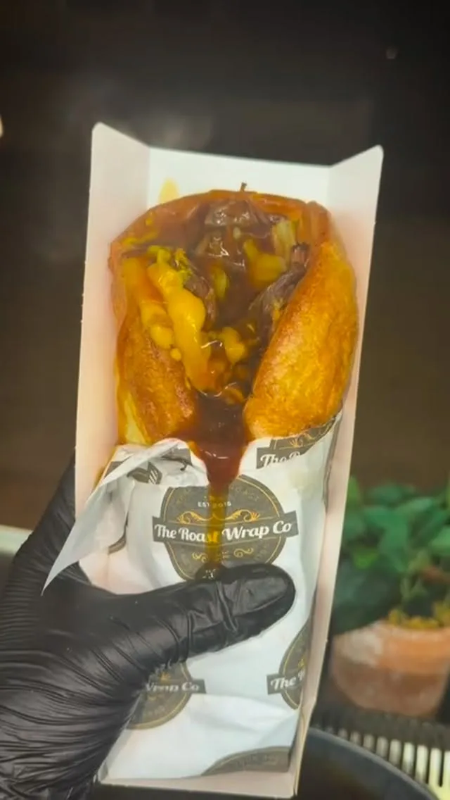 A signature Yorkshire pudding wrap filled with roast dinner trimmings